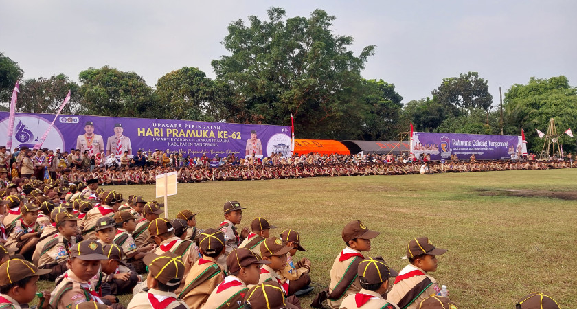 Pramuka Garuda SMP Dirghantara Ikut Memeriahkan Kegiatan Hari Pramuka ke-62